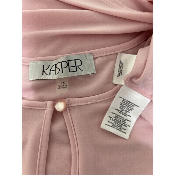 Kasper Cap Sleeveless Knit Cami with Keyhole Neck Plus Size 1X (14/16) - Picture 5 of 11